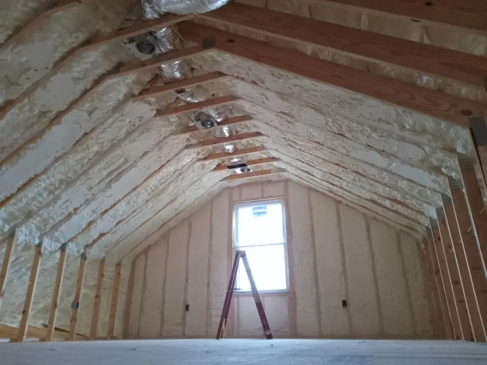 Spray foam roofing application for Crawl Space Insulation project in Ontario